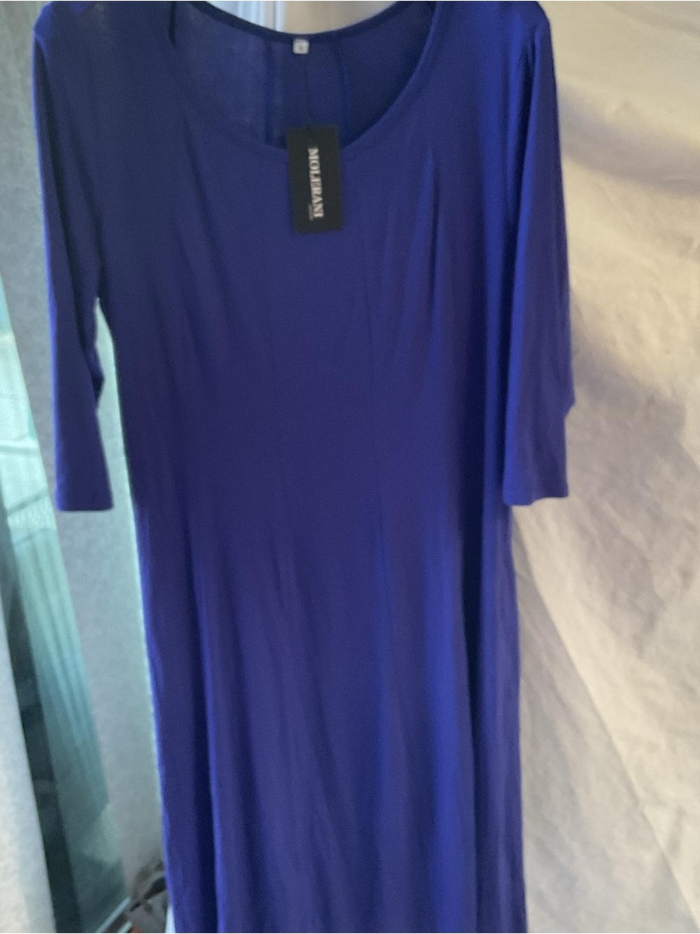 MOLERANI Royal Blue Scoop Neck Midi Dress with Tag